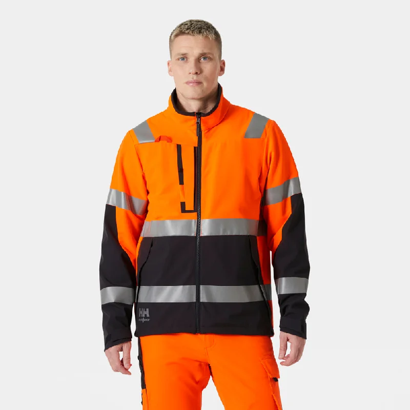 Men’s trendy sherpa coat-Helly Hansen 77230 Alna 4-Way Stretch Hi Vis Tech Jacket