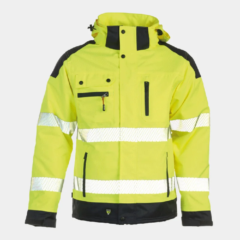 Men’s soft down jacket-Herock Hodor Hi-Vis Multi-Pocket Work Rain Jacket Various Colours