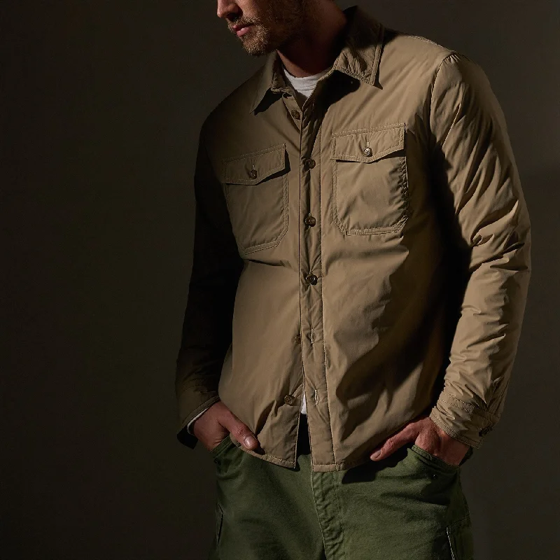 Men’s bold shearling jacket-Insulated Outdoor Shirt Jacket - Coyote