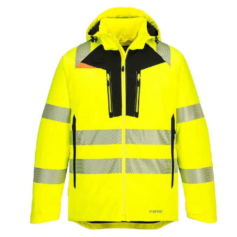 Men’s casual down coat-Portwest DX461 DX4 Hi-Vis Stretch Waterproof Breathable Winter Jacket