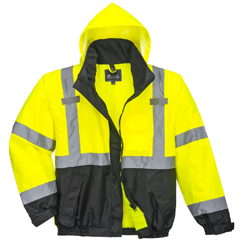 Men’s bright down coat-Portwest S365 Waterproof Premium Hi-Vis 3-in-1 Bomber Jacket