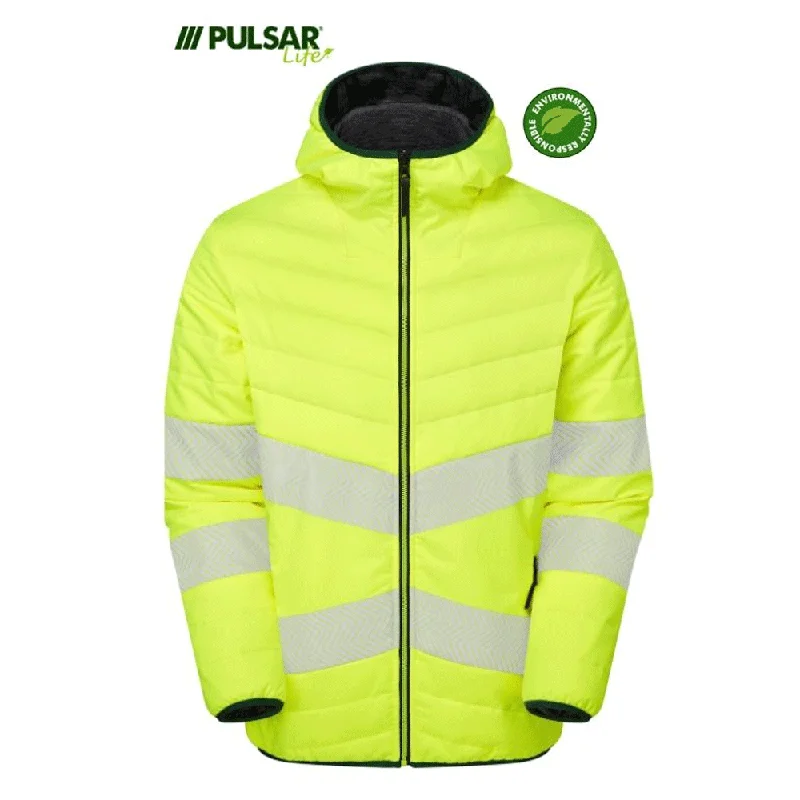 Men’s breathable trucker coat-Pulsar Life LFE912 GRS Hi-Vis Reversible Puffer Jacket