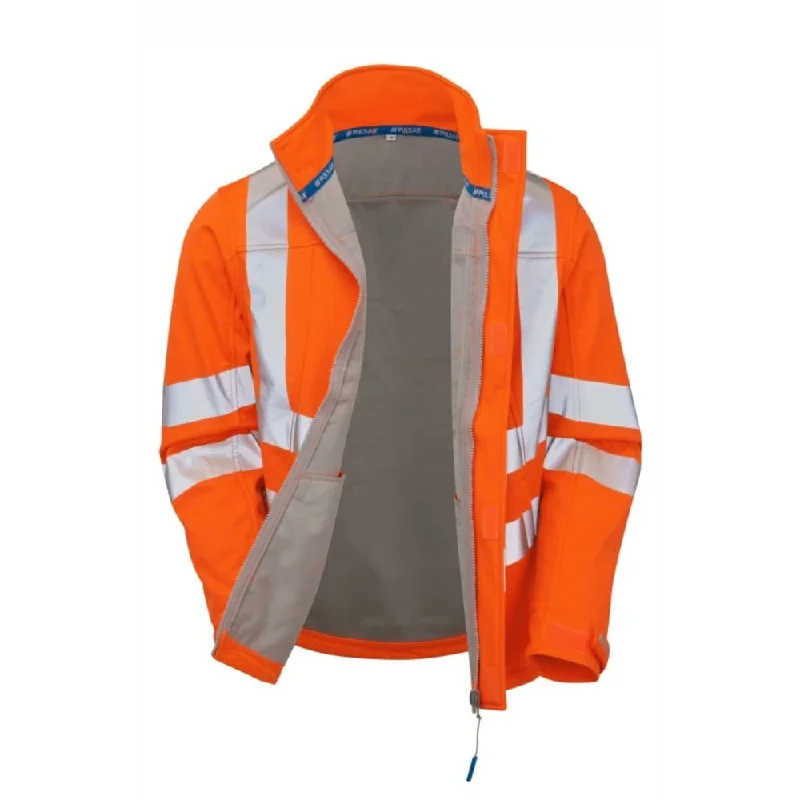 Men’s stylish shearling coat-PULSAR PR535 Hi-Vis Interactive Rail Spec Softshell Jacket