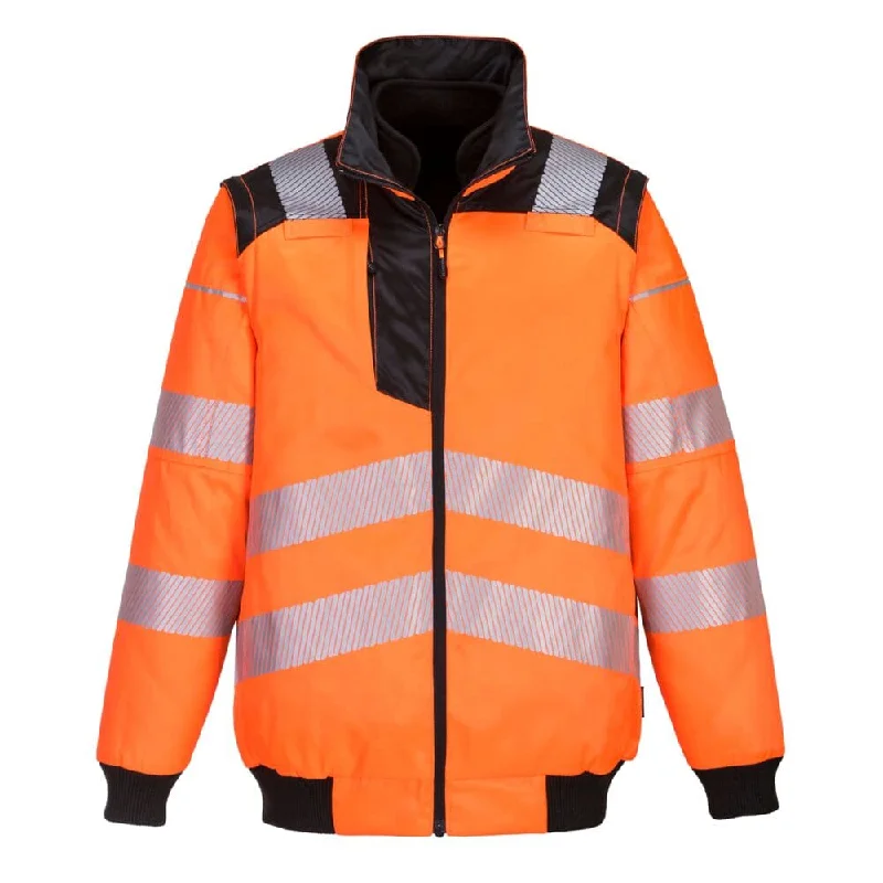 Men’s comfy shearling jacket-PORTWEST PW302 PW3 HI-VIS 3-IN-1 PILOT JACKET