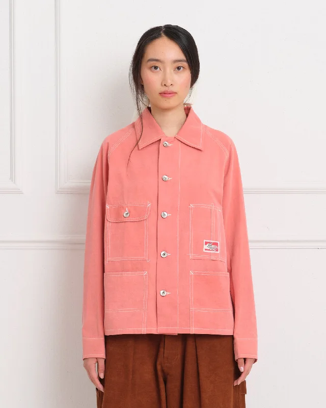 Men’s soft varsity coat-Railroad Jacket - Ancient Pink Wonky-Wear