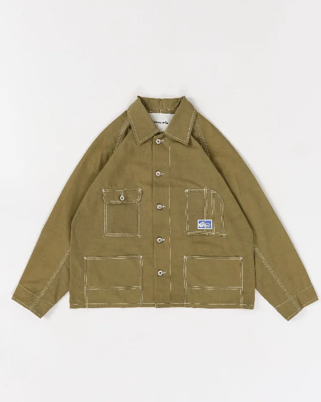 Men’s casual down coat-Railroad Jacket - Olive Wonky-Wear