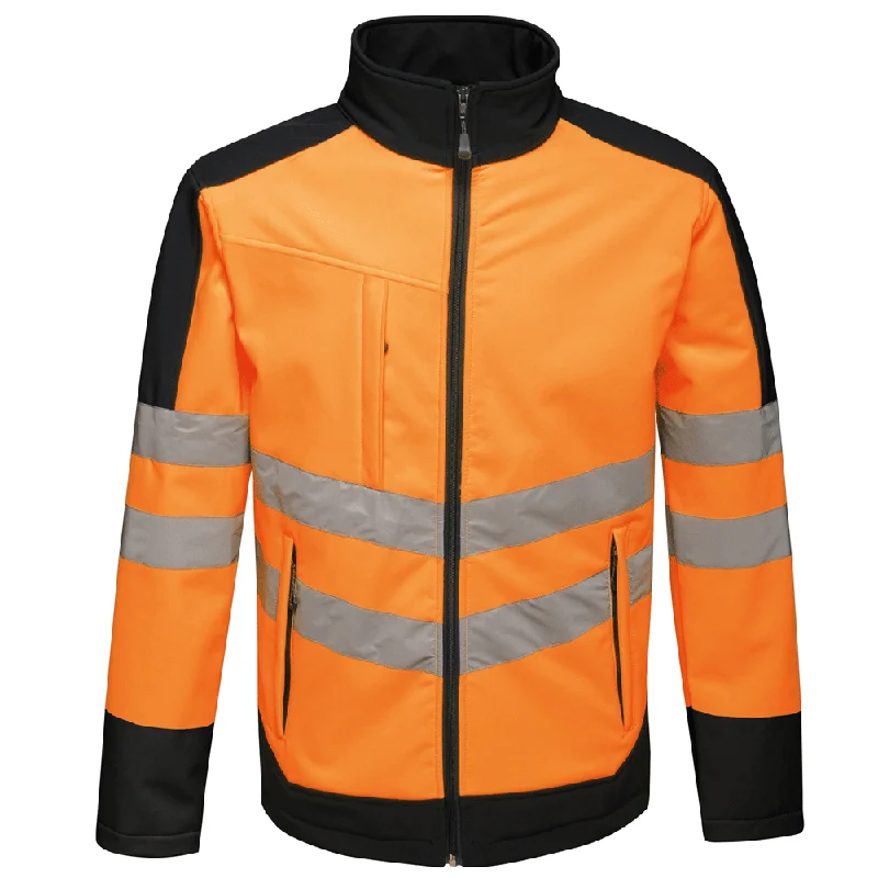 Men’s relaxed corduroy jacket-Regatta TRA625 Pro 3 Layer Breathable Hi-Vis Softshell Jacket Various Colours