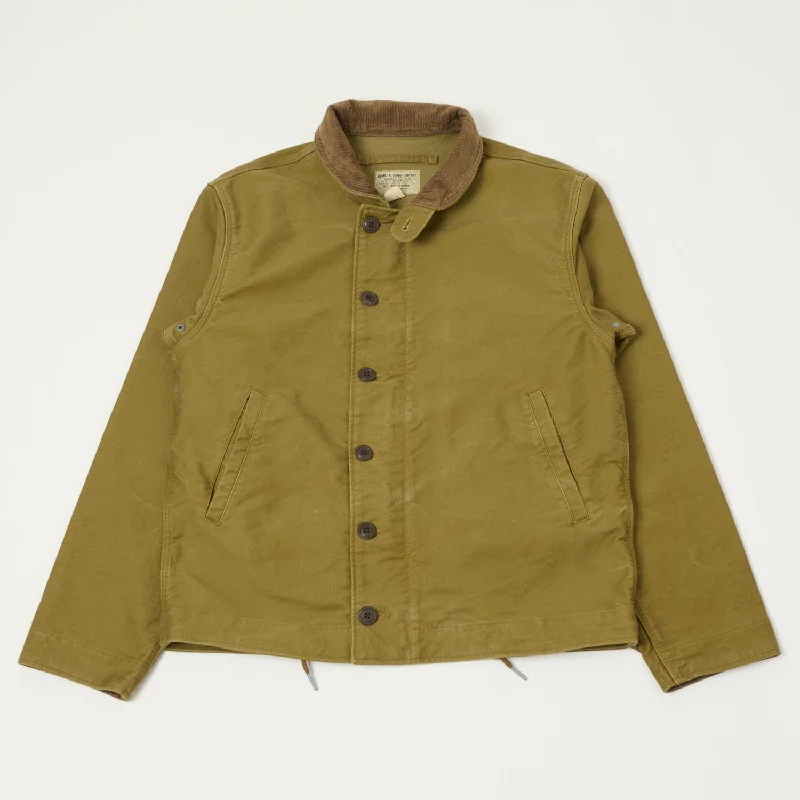 Men’s durable field jacket-RRL Corduroy-Collar Deck Jacket - Khaki