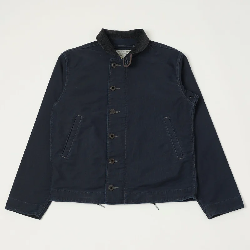 Men’s soft varsity coat-RRL Corduroy-Collar Deck Jacket - Navy