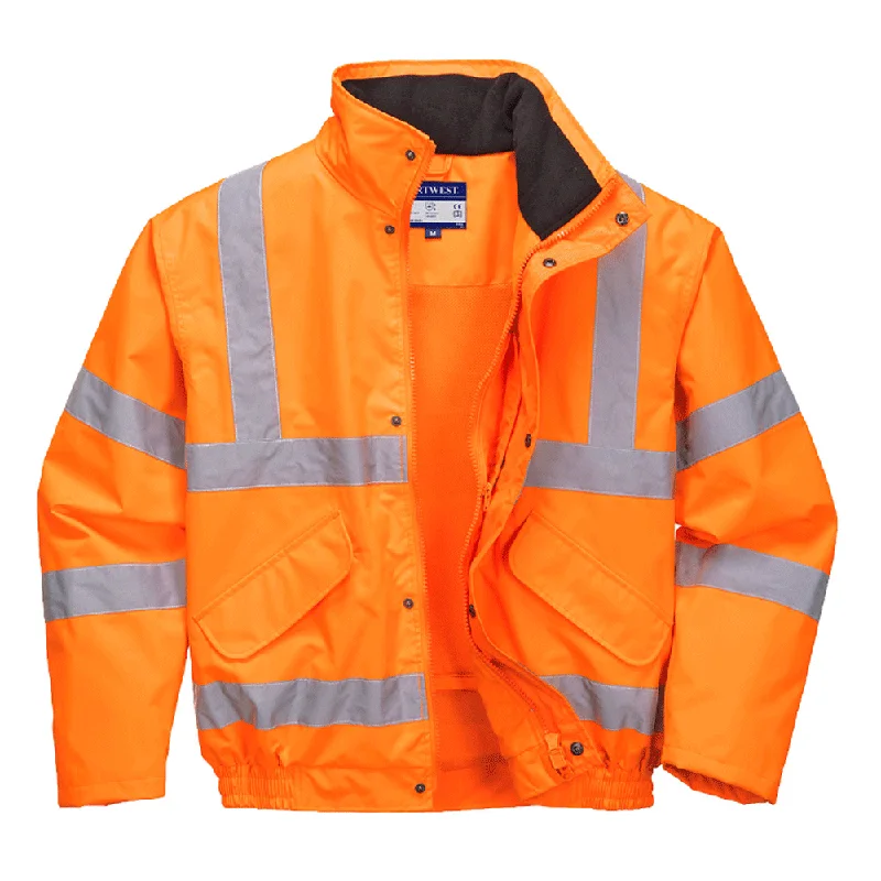 Men’s relaxed down jacket-Portwest RT62 Hi-Vis Breathable Waterproof Bomber Jacket