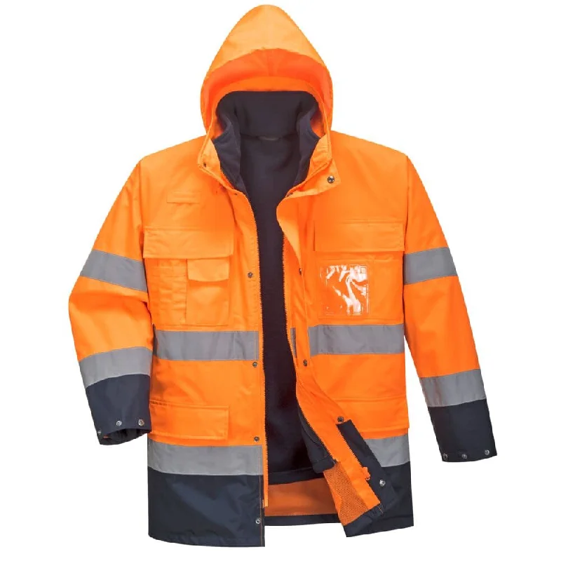 Men’s relaxed anorak jacket-PORTWEST S162 HI-VIS 3-IN-1 CONTRAST LITE WATERPROOF JACKET