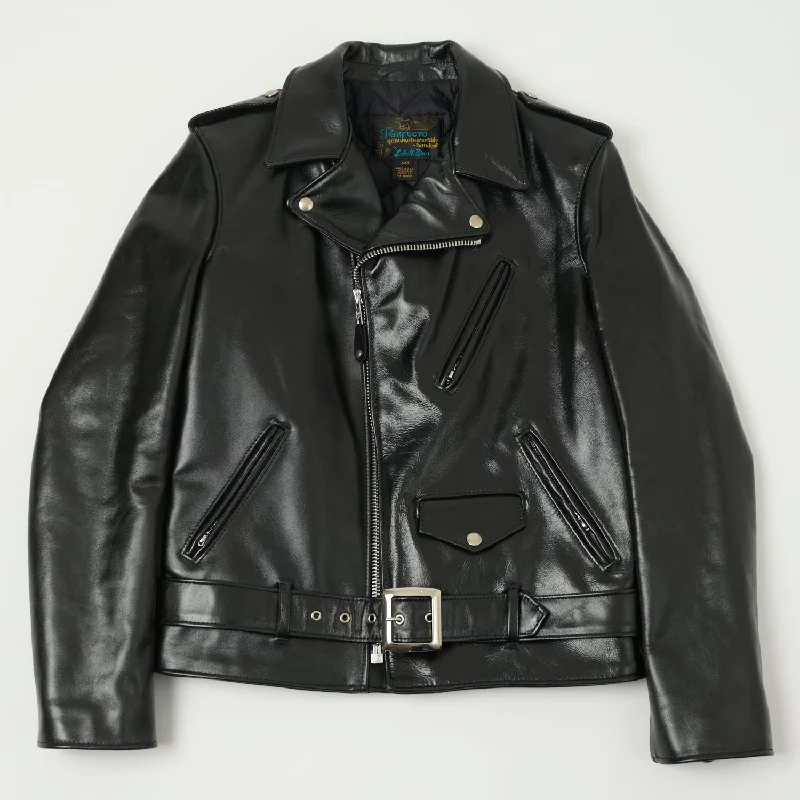 Men’s casual chore coat-Schott NYC 'Perfecto' Horsehide Leather Motorcycle Jacket - Black