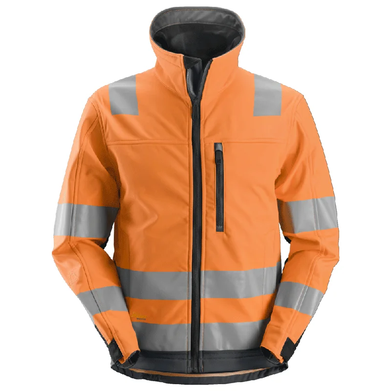 Men’s modern chore jacket-Snickers 1230 AllroundWork Hi-Vis Softshell Jacket CL3 Various Colours