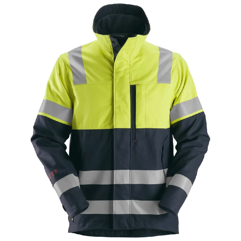 Men’s slim-fit field jacket-Snickers 1560 ProtecWork Flame Retardant Arc Protection Hi-Vis Jacket, Class 1