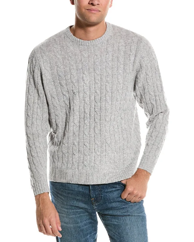 Men’s lightweight mock-neck sweater-Alashan Cable Wool Pullover