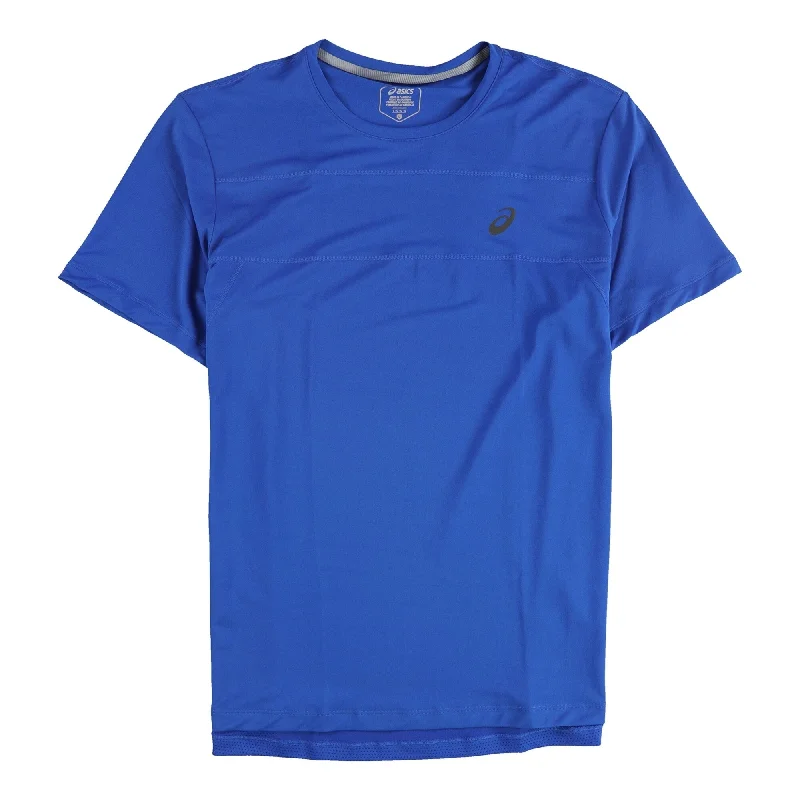 Men’s comfy tropical tee-ASICS Mens Reflective Basic T-Shirt, Blue, Large