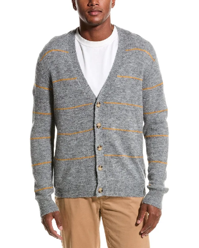 Men’s modern mohair pullover-ATM Anthony Thomas Melillo Striped Alpaca-Blend Cardigan