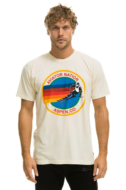 Men’s breathable performance tee-AVIATOR NATION ASPEN CREW TEE SHIRT - VINTAGE WHITE