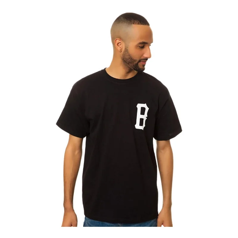 Men’s bold striped short-sleeve top-Black Scale Mens The B Logo Graphic T-Shirt