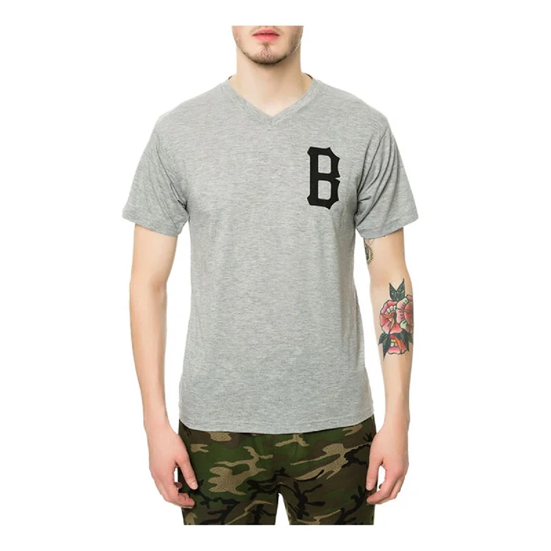 Men’s quick-dry athletic top-Black Scale Mens The B Logo V-Neck Graphic T-Shirt