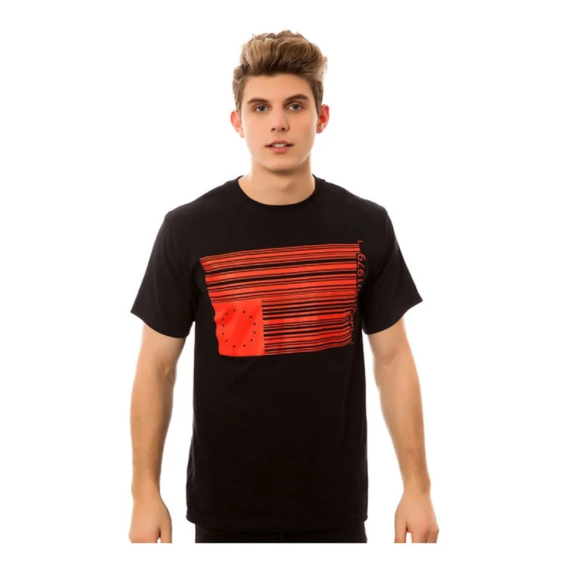 Men’s slim-fit washed tee-Black Scale Mens The Barcode Graphic T-Shirt