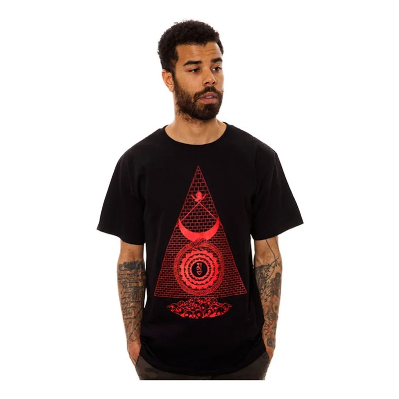 Men’s slim-fit solid top-Black Scale Mens The Black Alchemy Graphic T-Shirt, Black, Medium