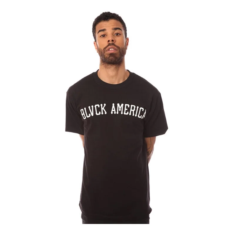 Men’s soft geometric tee-Black Scale Mens The Blvck America Graphic T-Shirt