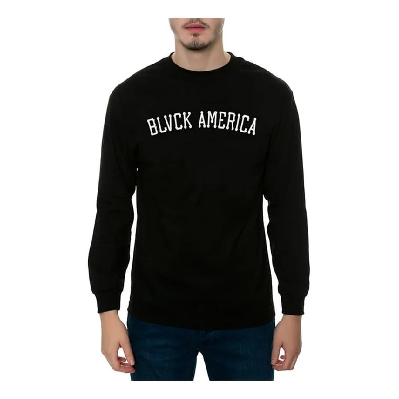 Men’s relaxed solid tee-Black Scale Mens The Blvck America Ls Graphic T-Shirt