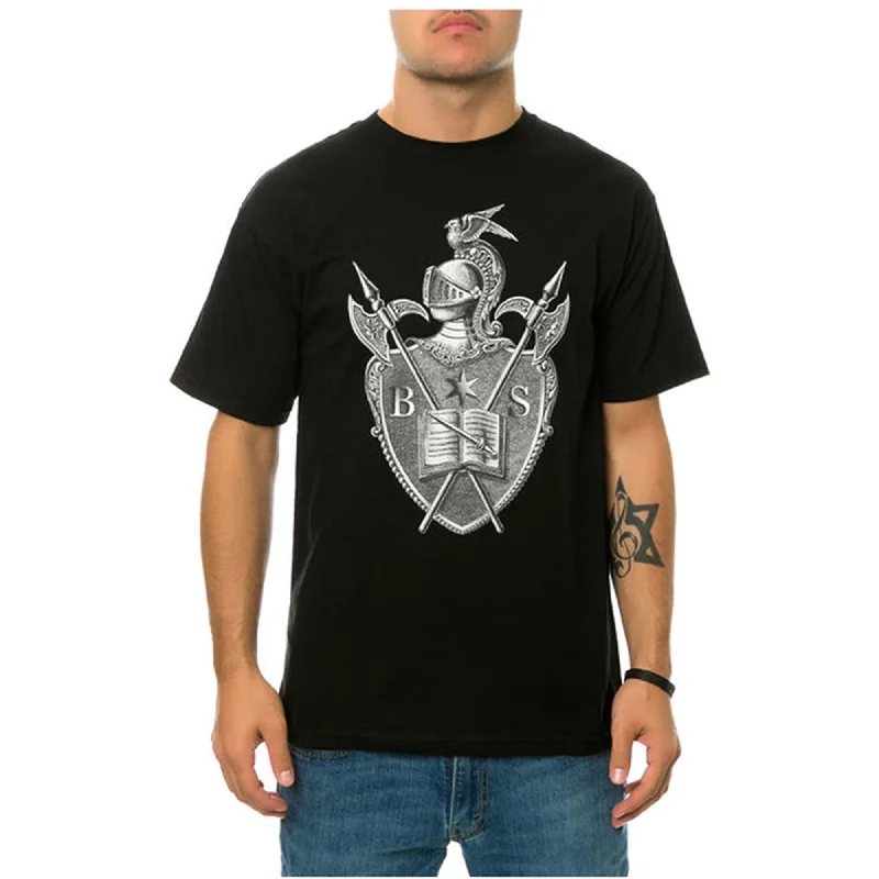 Men’s soft tropical shirt-Black Scale Mens The Knighted Crest Graphic T-Shirt, Black, Small