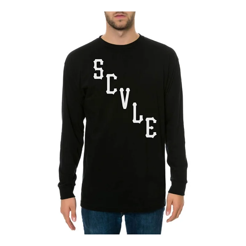 Men’s slim-fit washed tee-Black Scale Mens The Scvle Logo Ls Graphic T-Shirt