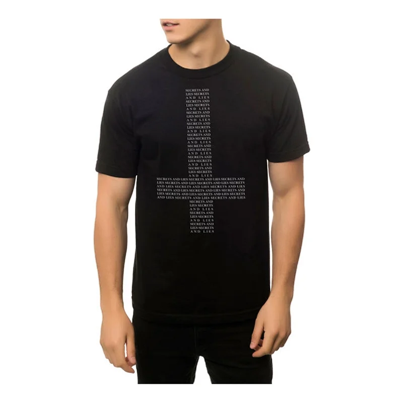 Men’s relaxed slim tee-Black Scale Mens The Secrets And Lies Graphic T-Shirt, Black, Small