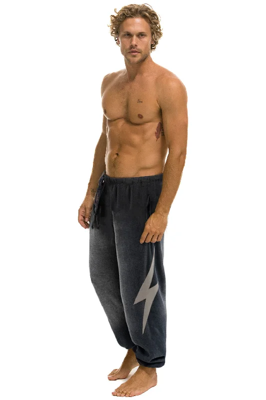 Men’s breathable organic tee-BOLT STITCH SWEATPANTS - FADED SMOKE