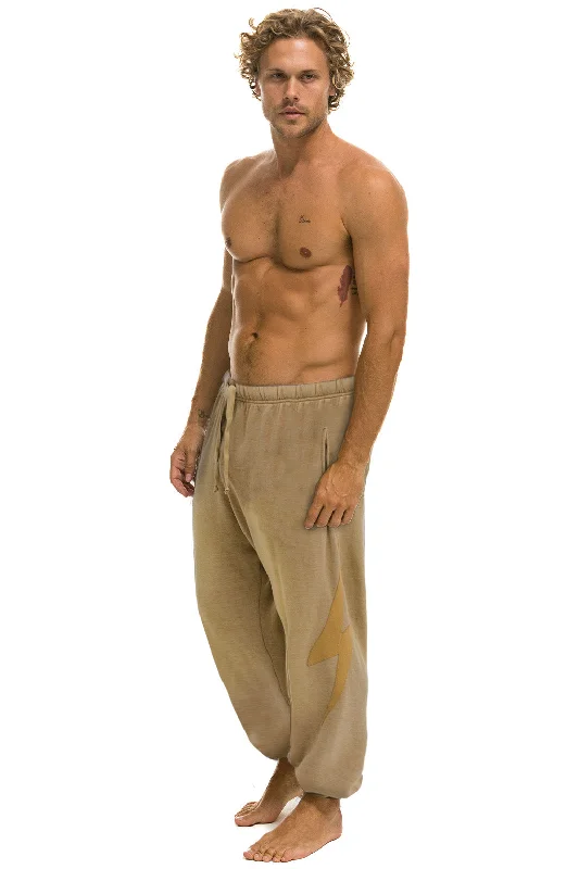 Men’s casual abstract shirt-BOLT STITCH SWEATPANTS - FADED TAN