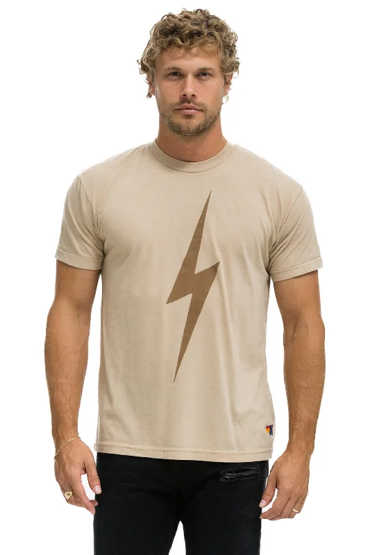 Men’s quick-dry athletic top-BOLT TEE - SAND // MOCHA