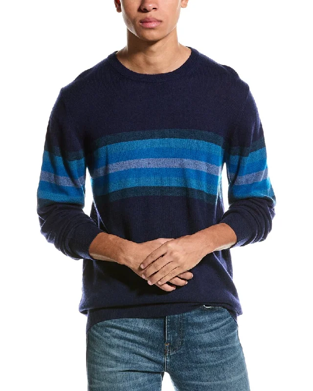 Men’s casual fisherman sweater-Brodie Cashmere Wool & Cashmere-Blend Blake Stripe Jumper