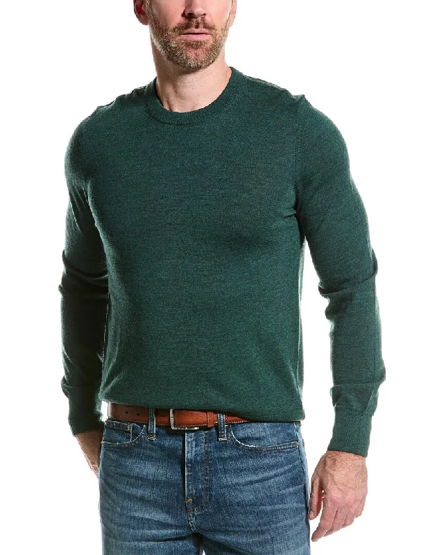 Men’s casual shawl sweater-Brooks Brothers Merino Wool Crewneck Sweater