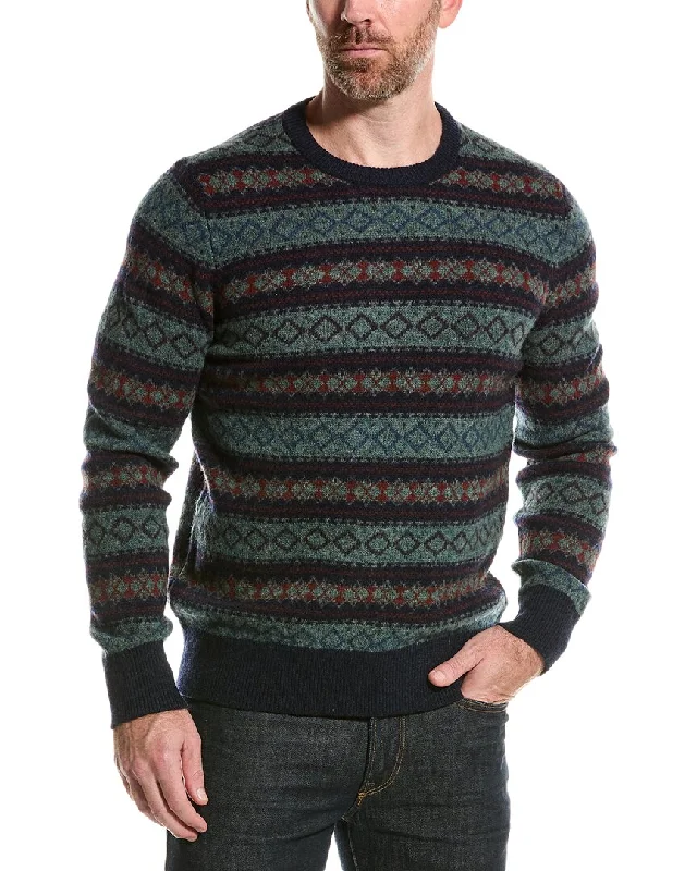 Men’s slim-fit shawl sweater-Brooks Brothers Wool Crewneck Sweater