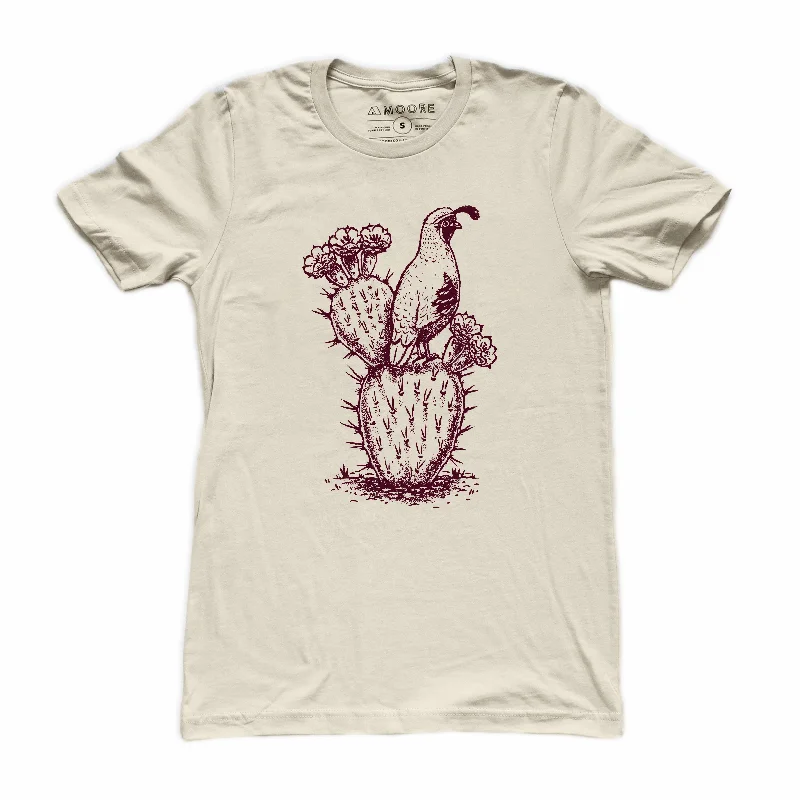 Men’s lightweight camo shirt-Cactus Quail Tee-Natural