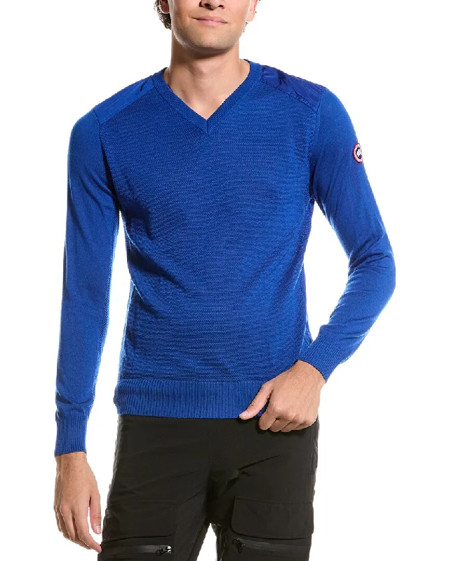 Men’s relaxed shawl-collar sweater-Canada Goose Mcleod Wool V-Neck Sweater