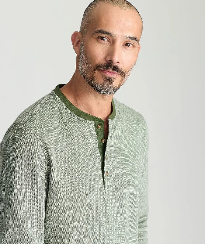 Men’s comfy solid shirt-Cotton Pique Henley