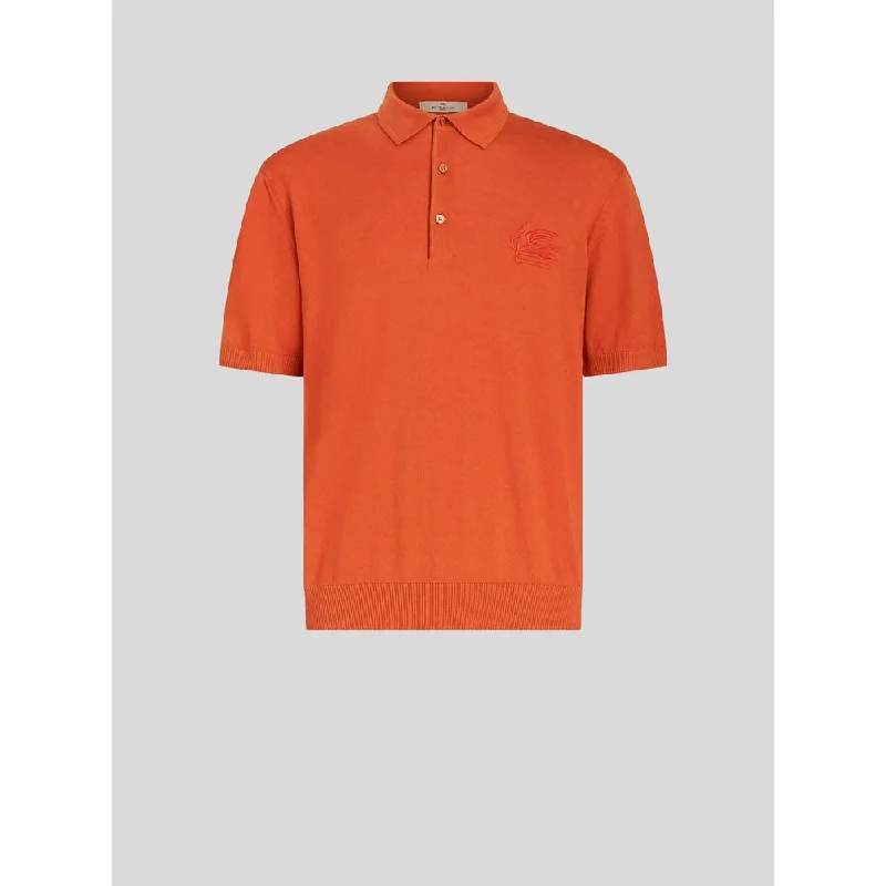 Men’s durable henley sweater-CASHMERE AND COTTON POLO SHIRT WITH LOGO