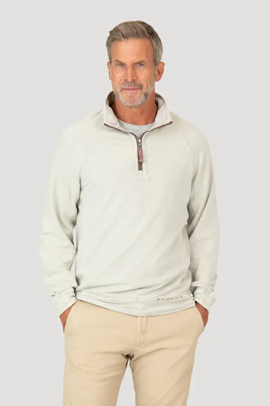 Men’s trendy solid tee-Cashmere Heather Fleece Quarter-Zip Raglan Pullover