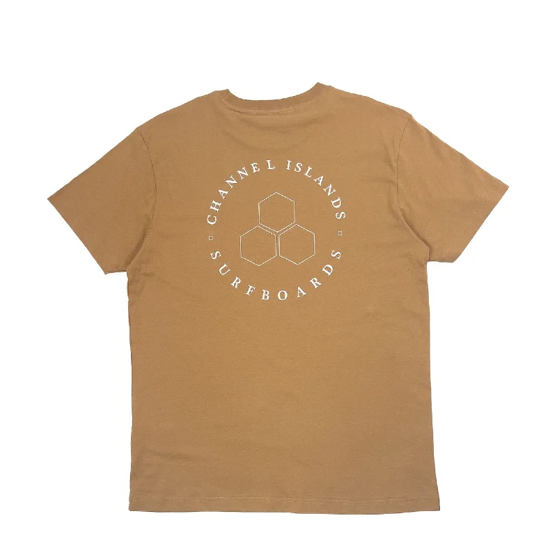 Men’s soft faded shirt-Channel Islands Hex Circle 2.0 Tee-Desert