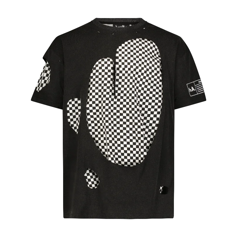 Men’s bold striped tee-CHESS BOARD TEE