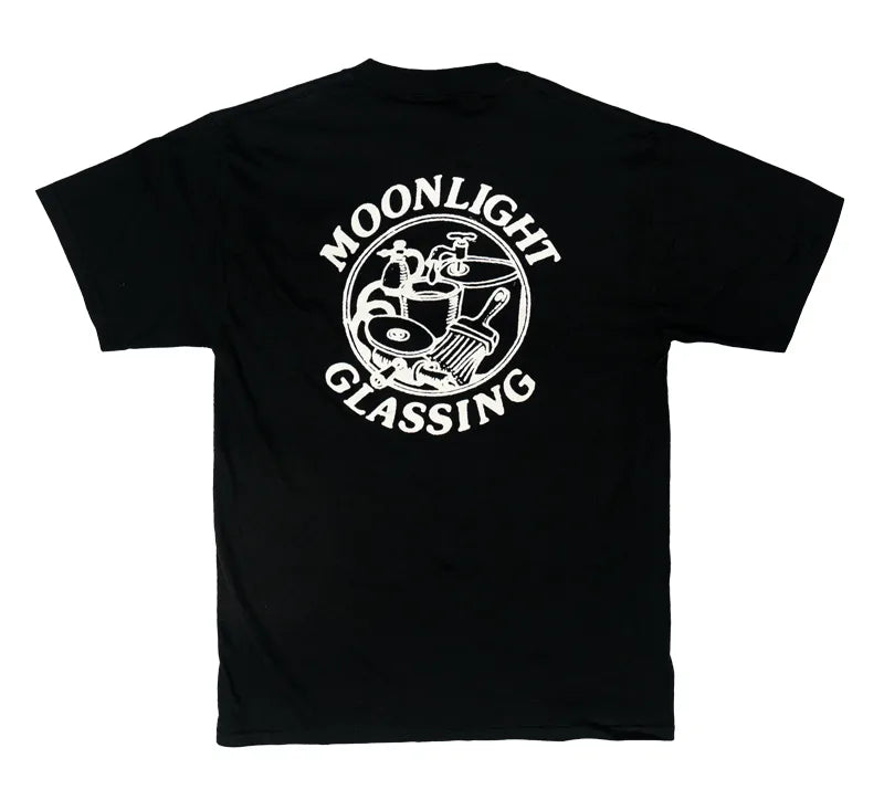 Men’s bold solid tee-Christenson Moonlight Glassing Tee-Black