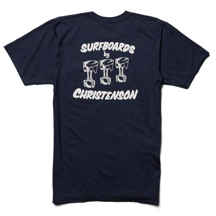 Men’s slim-fit tropical shirt-Christenson Racing Team Tee-Navy