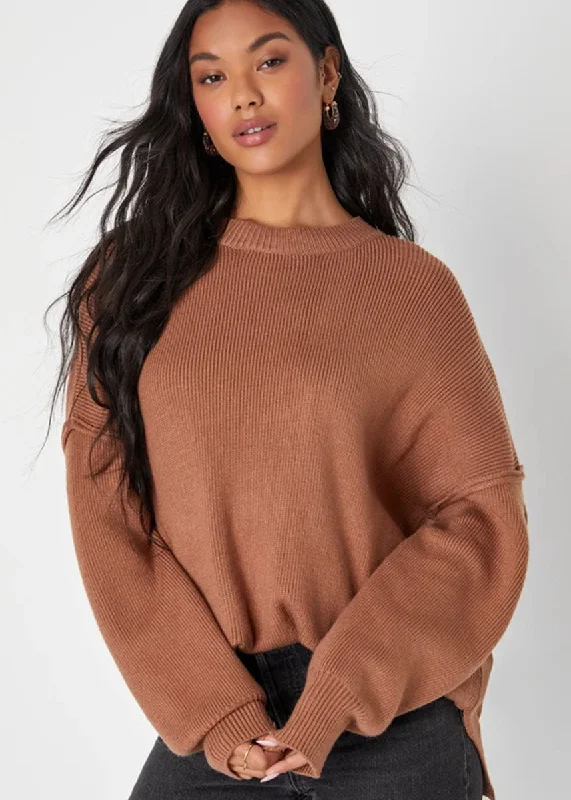 Men’s breathable fisherman sweater-Coziest Option Oversized Pullover - Toffee