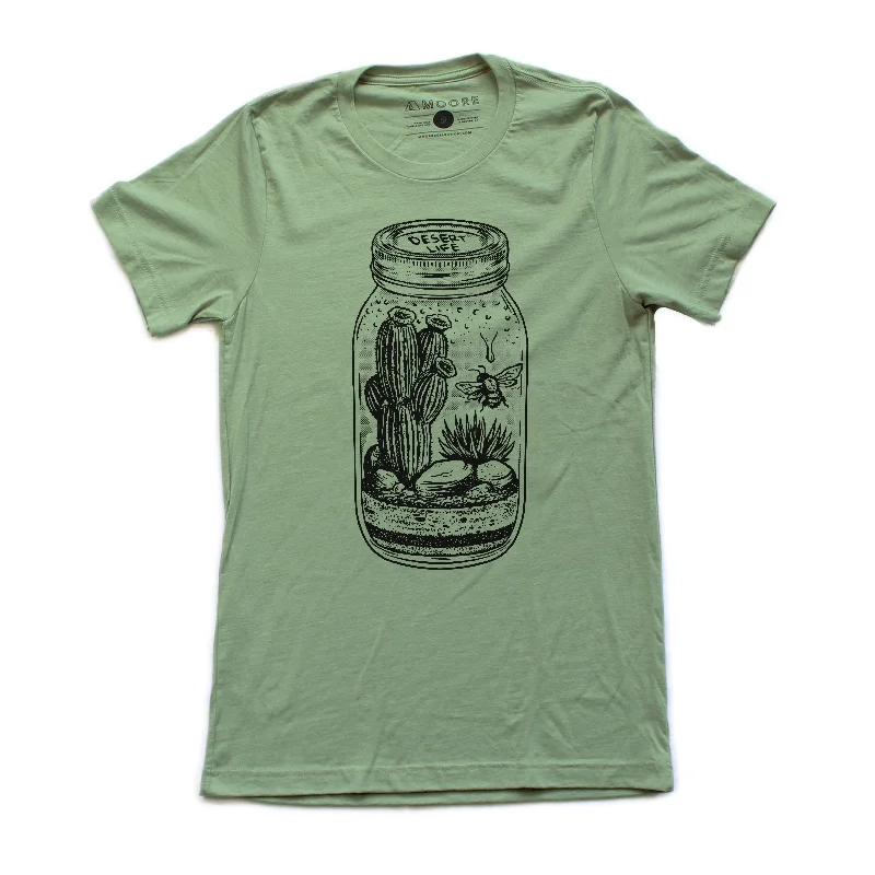 Men’s durable hemp tee-Desert Life Tee-Heather Sage