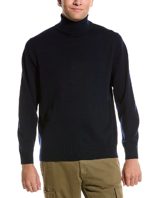 Men’s trendy mock-neck sweater-Douglas Anthony Turtleneck Wool Sweater