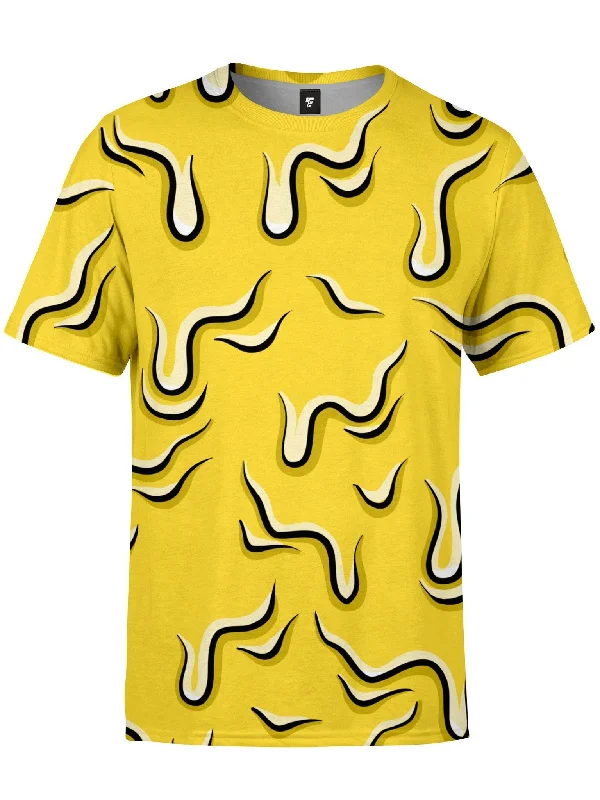 Men’s trendy tie-dye shirt-Drippy (Yellow) Unisex Crew